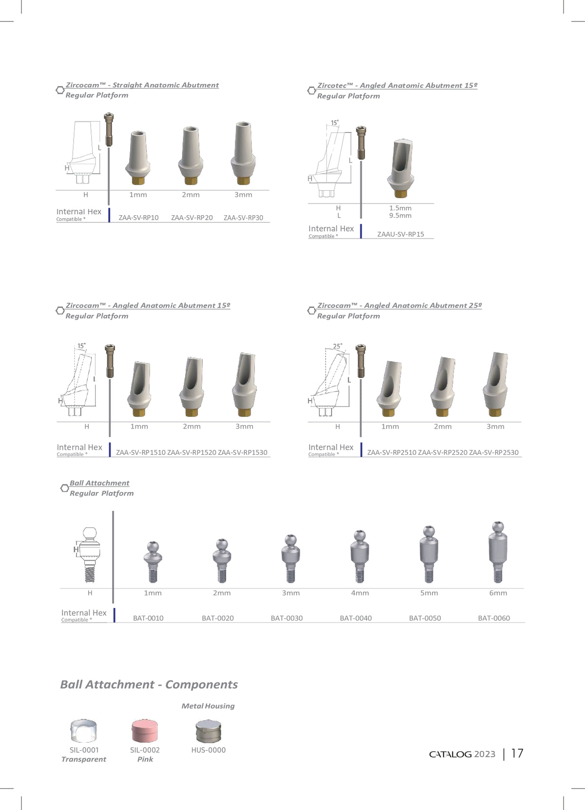 Zirconia Angled Anatomic Abutment — 15°