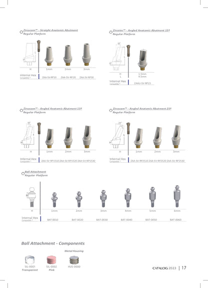 Zirconia Angled Anatomic Abutment — 15°