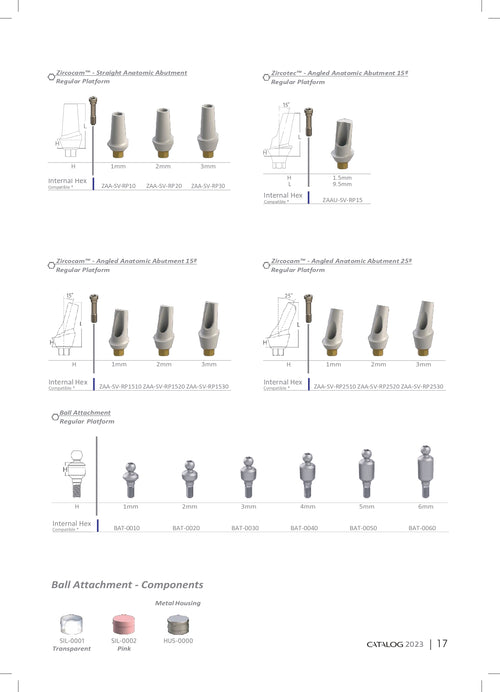 Zirconia Angled Anatomic Abutment — 15°