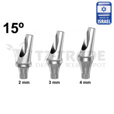 Angulated 15° Shoulder Titanium Abutment Osstem Mini Compatible