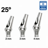 Angulated 25° Shoulder Titanium Abutment Osstem Mini Compatible