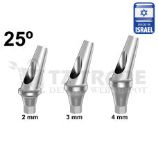 Angulated 25° Shoulder Titanium Abutment Osstem Mini Compatible